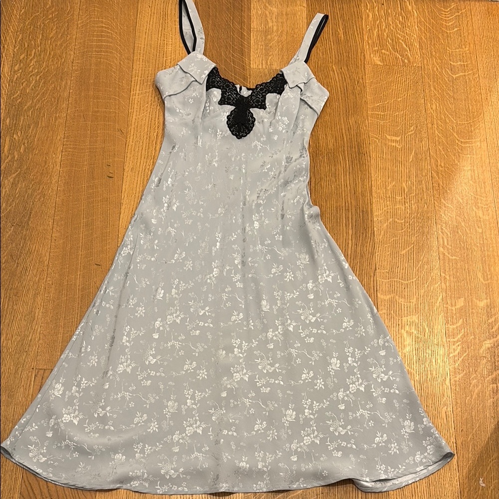 Mayle Gray Floral Dress with Black Accents